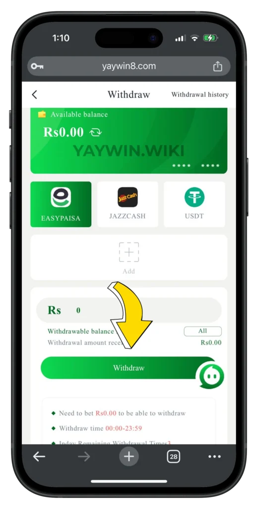 yaywin-withdrawal-page